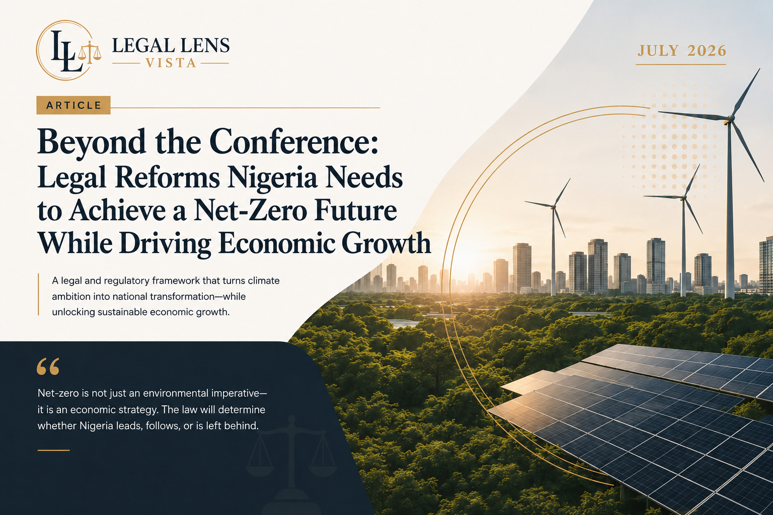 Beyond the Conference: Legal Reforms Nigeria Needs to Achieve a Net-Zero Future While Driving Economic Growth